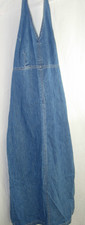 WOMENS JUNIORS BLUE DENIM GAP HALTER DRESS COTTON CASUAL MIDI SIZE 6 32"