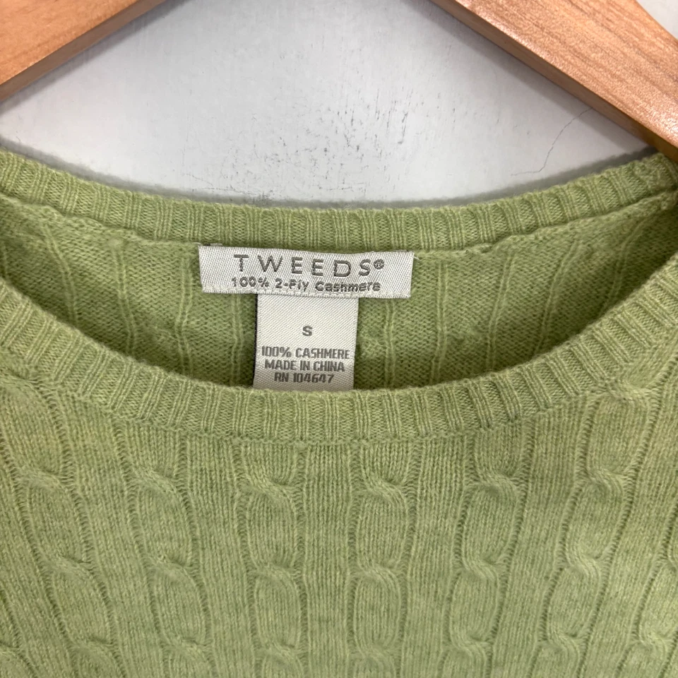 Tweeds Cashmere Sweater Women Size Small Light Green Long Sleeve Pullover Flaw - Image 3 of 4