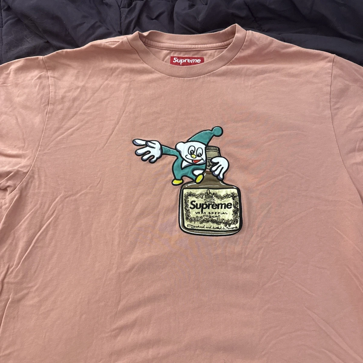 Supreme Men's Embroidered Elf Hennessy S/S Top Dusty Pink Size XL