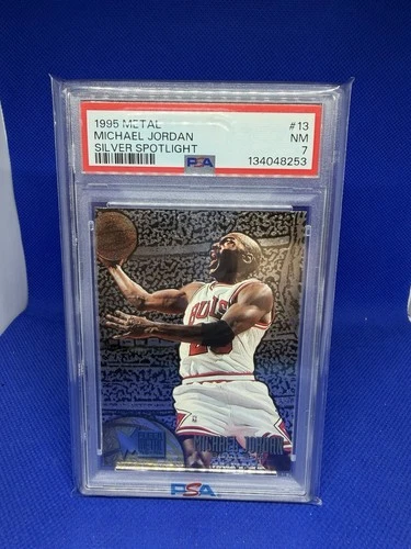 1995 METAL UNIVERSE MICHAEL JORDAN SILVER SPOTLIGHT SP CARD #13 PSA 7 NM
