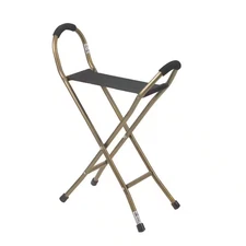 folding lightweight cane with sling style seat