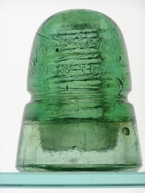 CD 145 [170] W. Brookfield green glass beehive insulator, 1883, 1884 patents VNM - Image 3 of 4