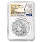 2021 $1 Morgan Silver Dollar "CC" Privy Mark NGC MS70 FR 100th Anni. Label