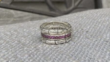 Jai John Hardy Sterling Silver Pink Garnet “Stack Of Strength” Rings “Rare Find”