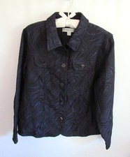 Coldwater Creek purple button front long sleeve unlined jacket Sz PM