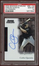 PSA 10 CARLOS QUENTIC 2004 BOWMAN STERLING RC AUTOGRAPH SP   WHITE SOX !