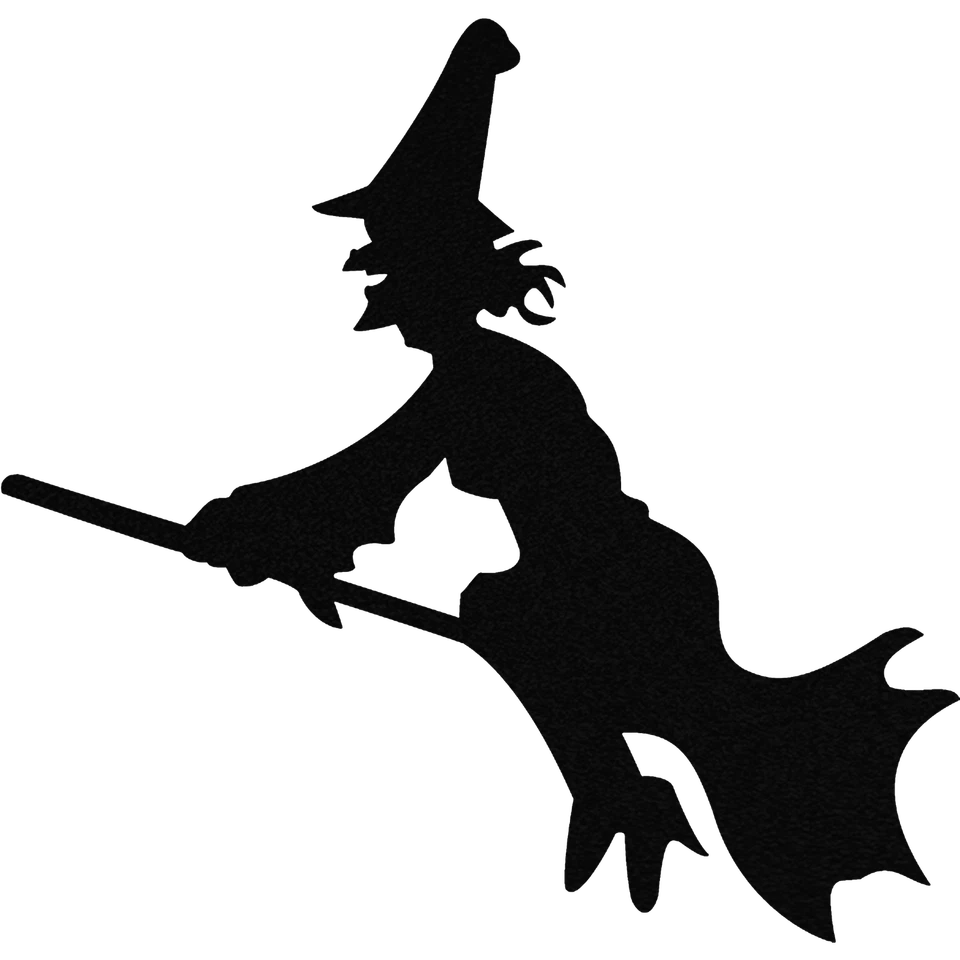 Bruja en una escoba - Arte de pared de metal Foto 2 de 2