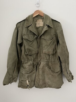 Vtg Field Jacket US Military M1950 Korean War 1950s Authentic XS