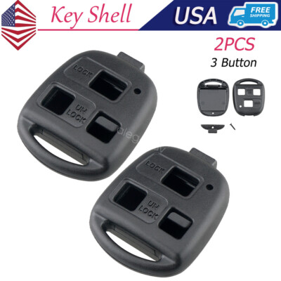 2 For 2007 2008 2009 Lexus RX350 GX470 Remote Key Fob Shell Case Cover 3 Buttons