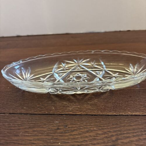 Vintage Anchor Hocking American Prescut Oval Star Of David Candy/Relish Dish - Picture 2 of 6
