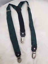 Boys Paisley Adjustable Clip Suspenders Green Dress Up Christmas St Patrick