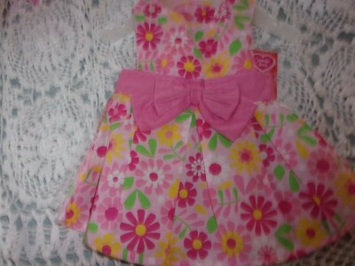 pink multi FLORAL Apron Dog Dress XS S Smoochie Pooch New pet Puppy xsmall small