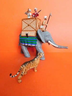 Figurine En Plomb Peinte GUY JOUGLET - Chasse à L'éléphant, époque Premier Empire, échelle 1:32 (60mm)