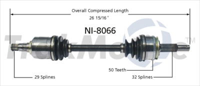 CV Axle Shaft Front Left SurTrack NI-8234