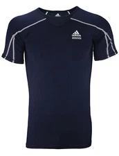 Adidas Men's Techfit Team Performance T-Shirt Top Tee - Navy Blue