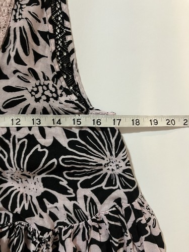 Maxi Vestido de Verano FREE PEOPLE Intimately Para Mujer Tiers To You Rosa Negro Talla M - Imagen 4 de 5