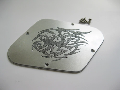 Hand engraved flame pattern aluminum back plates fits Gibson  guitars