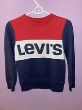 Levi  s Sweatshirt Vintage Style Classic Womens Small Unisex Red White Blue
