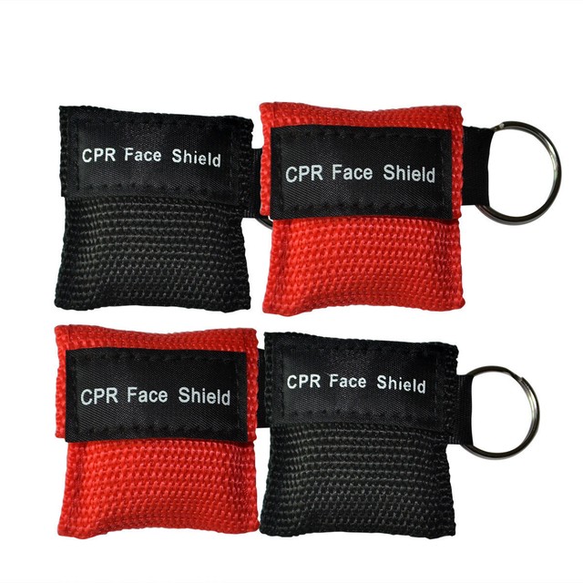 40pcs/pack CPR Masks First Aid Training Mouth to Mouth Keyring Face