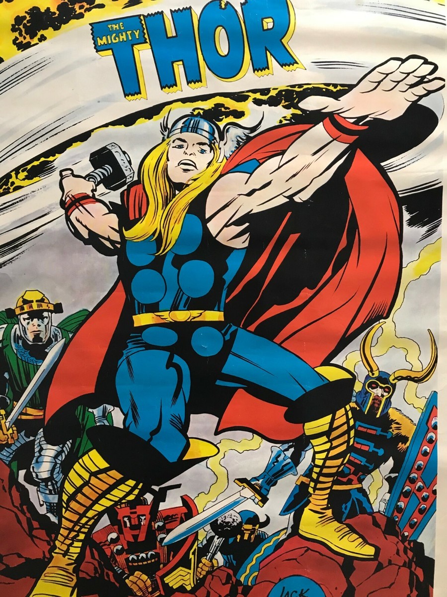 MIGHTY THOR Poster Jack Kirby art Marvelmania 1970 Rare Mail Order