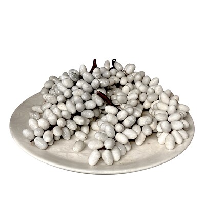 Mittelstück mit Trauben Marmor weiß Carrara Handarbeit Home Decor Ø 33 cm