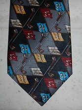 Sky Bend Country Club CC Golf Flags Clubs Golfing Theme Mens Novelty Necktie Tie