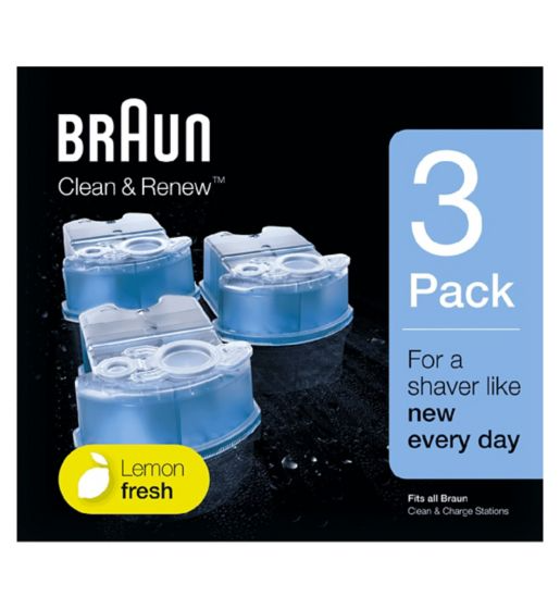 Braun Clean & Renew Refill Cartridges 3 Pack BNIB. Fits Clean & Charge
