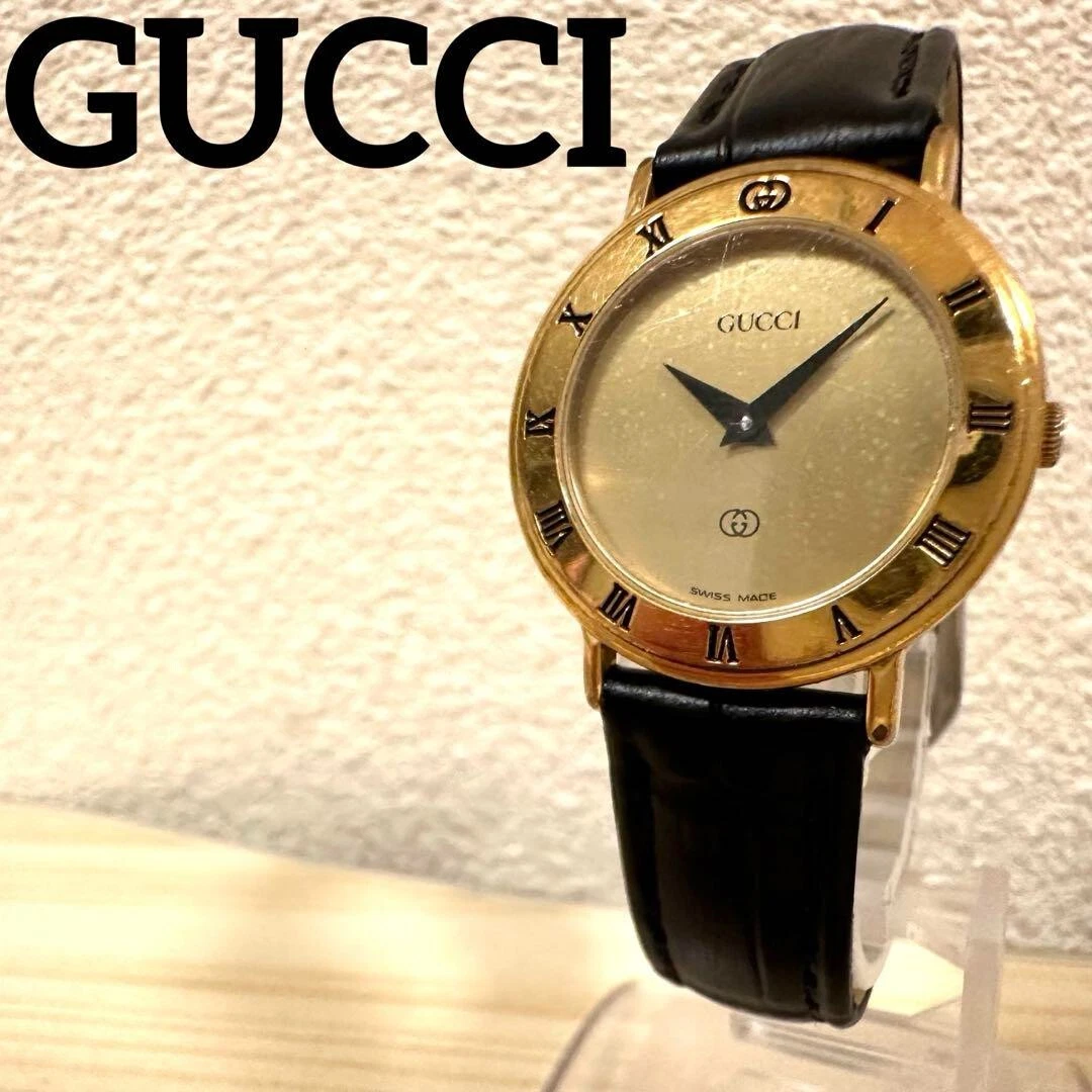 Montre femme GUCCI 3000L cadran doré quartz