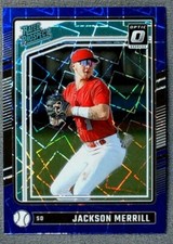 2024 Donruss Optic Blue Velocity #102 Jackson Merrill Rated Rookie RC Padres