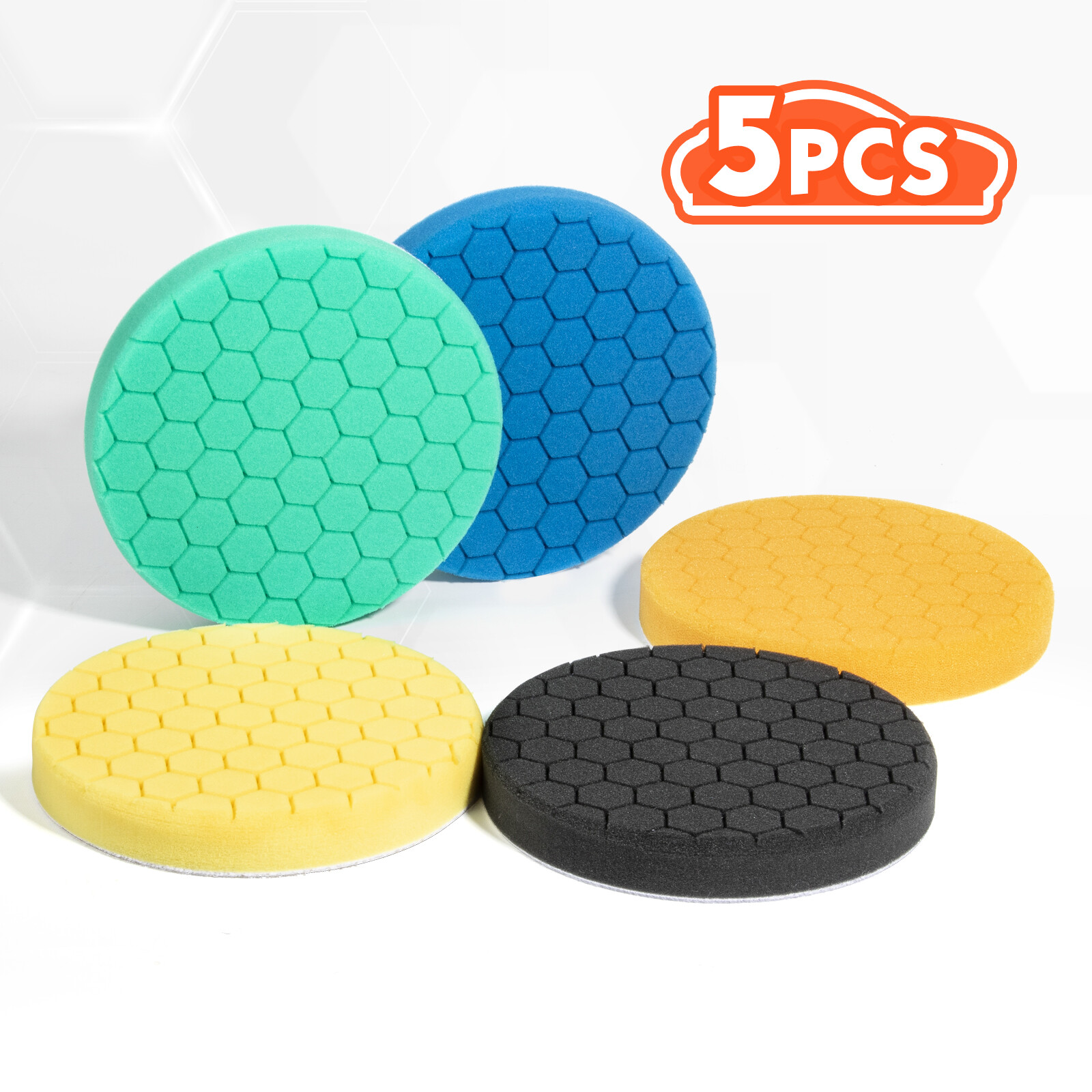 3/5/6/7 Inch Hex Logic Sponge Foam Buffing Pads Polishing Pa