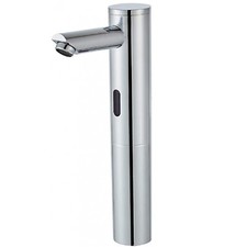 Tall Infrared Sensor Activated Basin Tap Modern Monobloc Mixer Chrome Bathroom