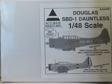 ACCURATE MINIATURES-Douglas SBD-1 Dauntless-1:48 model #AJ3420B Sealed Rare