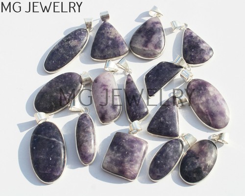 10 Pcs Moonstone Labradorite & Mix Gemstone Bezel Pendants Lot 925 Silver Plated - Picture 101 of 138