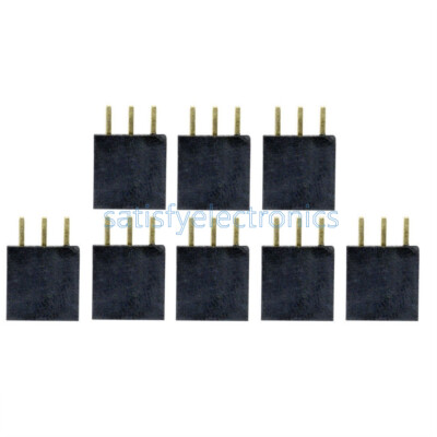 50PCS New Single Row 1x3 pins 2.54mm Female Header Straight Connector