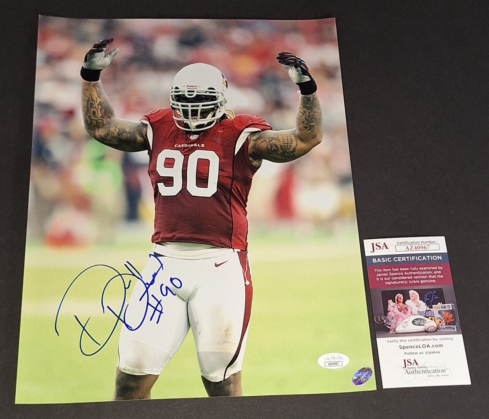 Darnell Dockett Autographed Signed Arizona Cardinals 11x14 JSA COA 