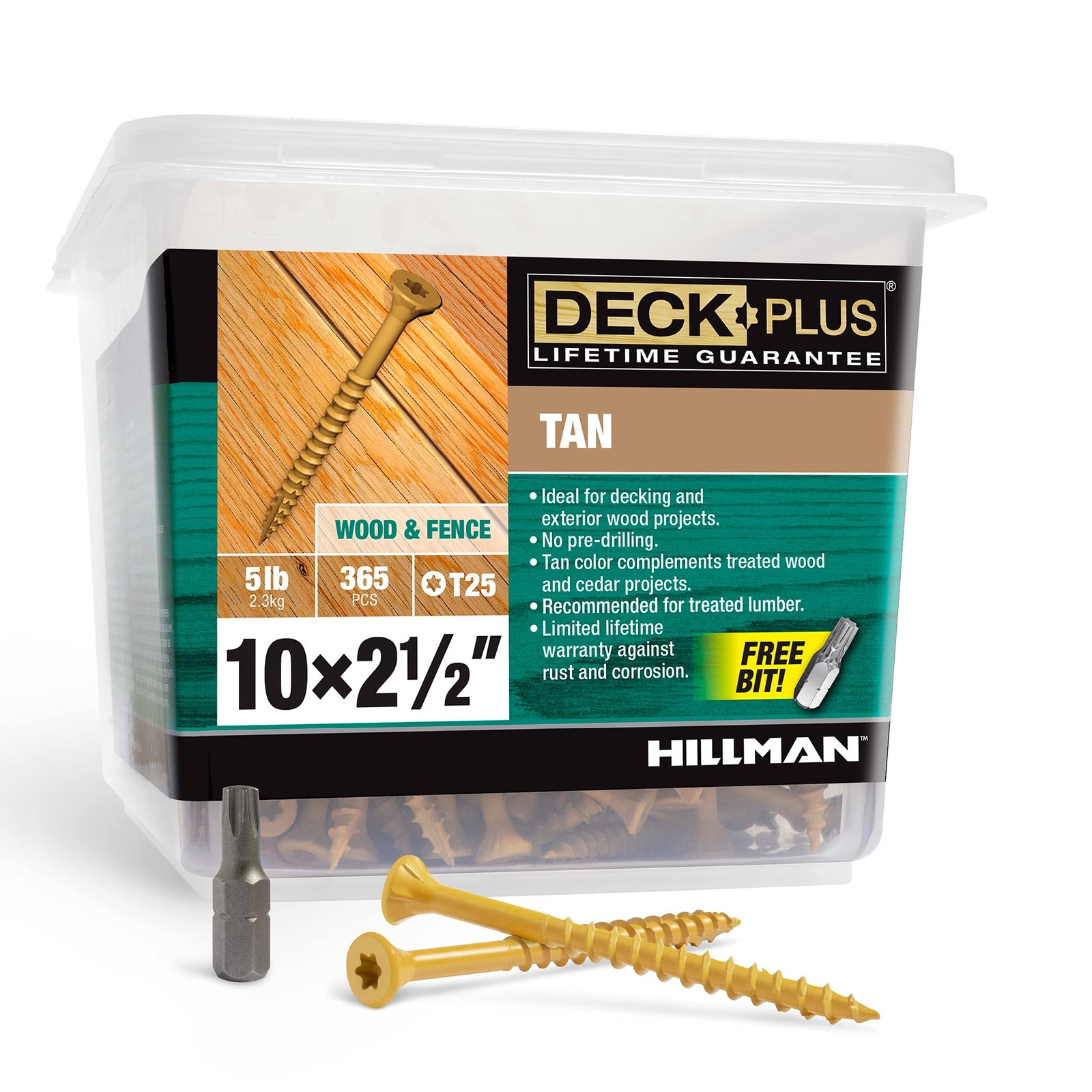 White Deck Plus Tan Fasteners 2.5x10 Screws 5 LB Box