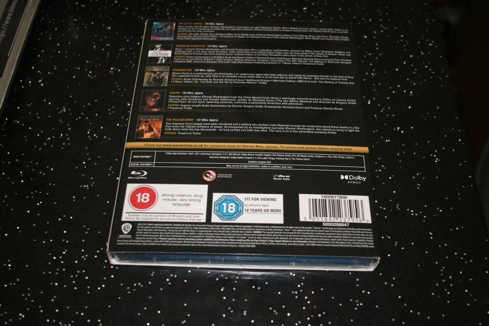 Denzel Washington 5 Film Collection  (Blu-ray,2022) New. Cert 18. + Slip Cover. - Image 2 of 2