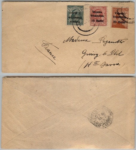 VENEZIA TRIDENTINA-5h+10h+20h(28/29/30)-Busta Trieste 20.2.1919