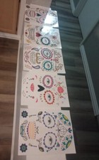 5 Day Of The Dead Dia de los Muertos Face Mask Temp Tattoo Halloween Glow InDark