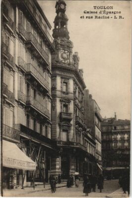 CPA Toulon Caisse d'Epargne et rue Racine FRANCE (1094980)