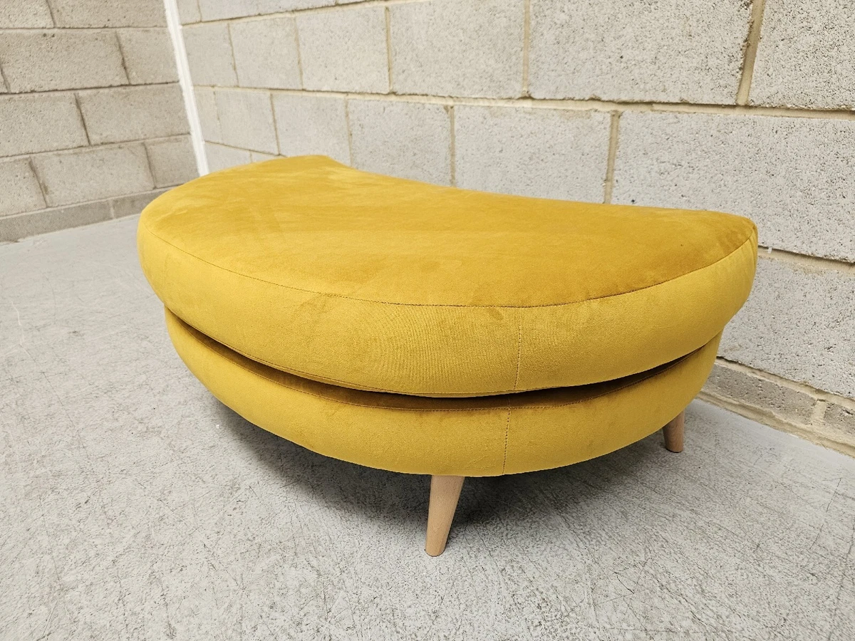 Barker Stonehouse Myers Cuddler Footstool In Yellow Velvet RRP 465