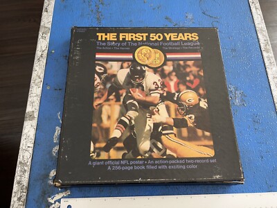 Vintage 1969 NFL The First 50 Years LP w/book & Poster