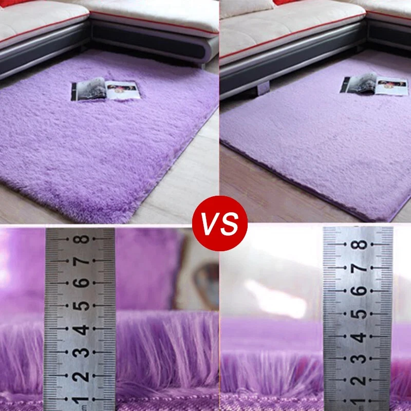 Alfombra redonda para sala de estar alfombra antideslizante mesita de noche alfombra de pelo grueso alfombras Foto 4 de 4