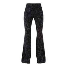 No Boundaries Pull On Flare Pants 32  Inseam Celestial Black Print Small 4-6 
