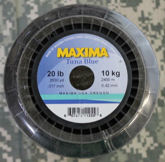 Maxima Tuna Blue Fishing Line 20 LB Test 2630 Yard Service Spool