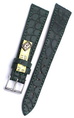 19mm /14 flach grün echt ALLIGATOR BAND made GERMANY passend für Patek Philippe