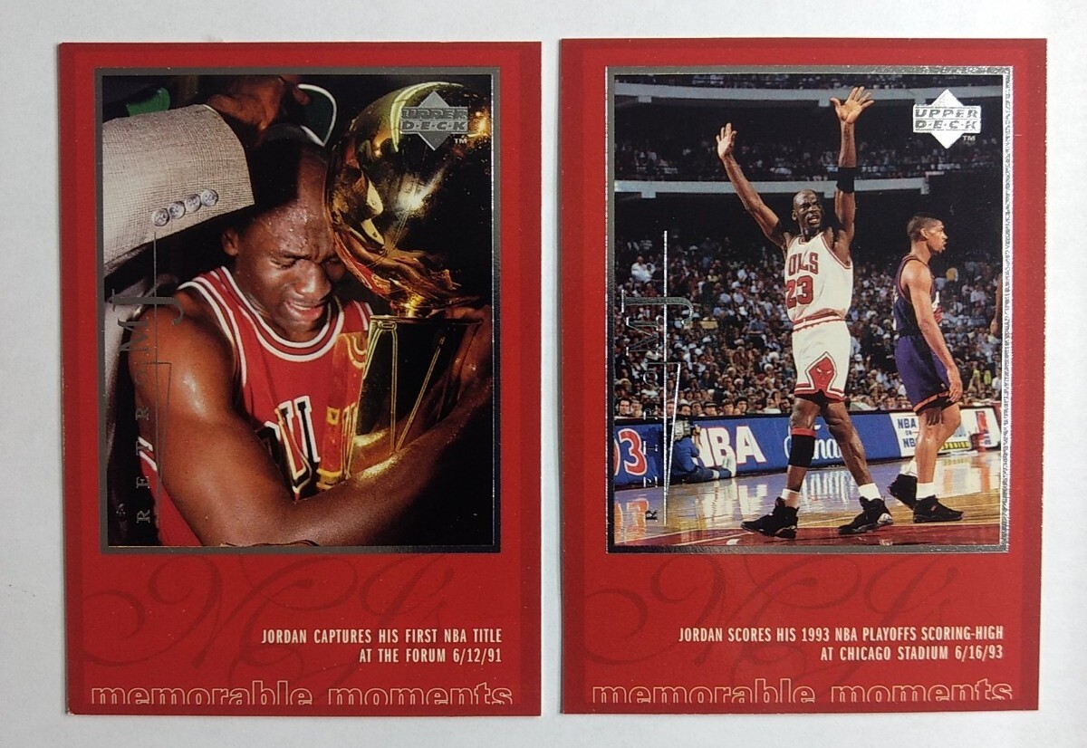 Set of 2 Michael Jordan Cards 98-99 UD Retro Career Collection Memorable Moments