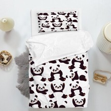 3D Panda Pattern Cartoon Black Quilt Cover Set Duvet Cover Bedding Pillowcases