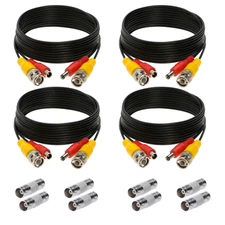 4 x 10FT Video Power Cable BNC DC Security Camera Extension Cord for CCTV