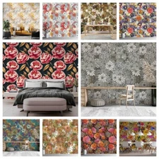 3D Floral Pattern Color Self-adhesive Wallpaper Removable Wallpaper Wall Mural